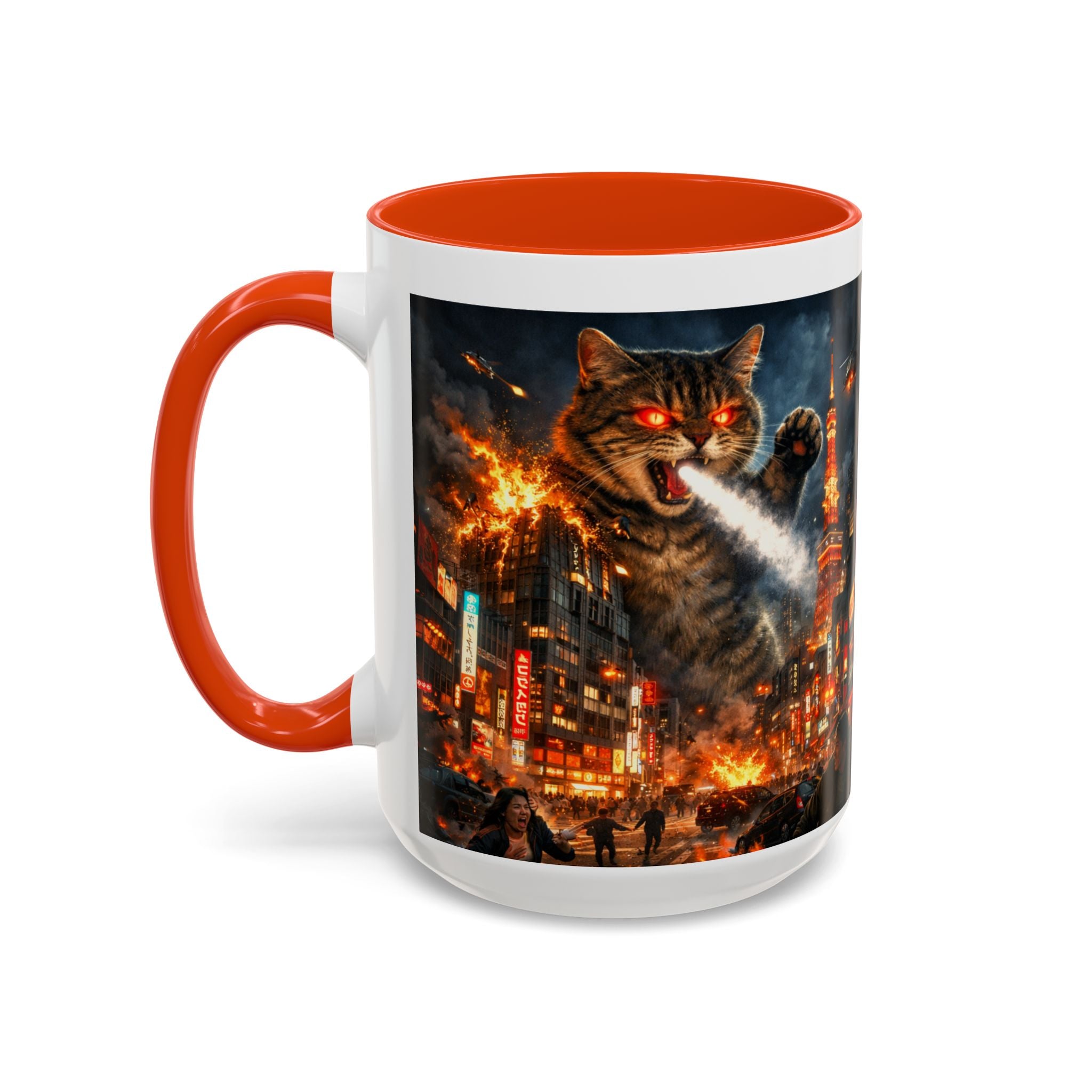 Catzilla Tokyo Cityscape Mug | Color Interior 11oz 15oz
