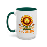 Blooming Sunflower Mug | Yoga Meditating Sunflower Ceramic Mug