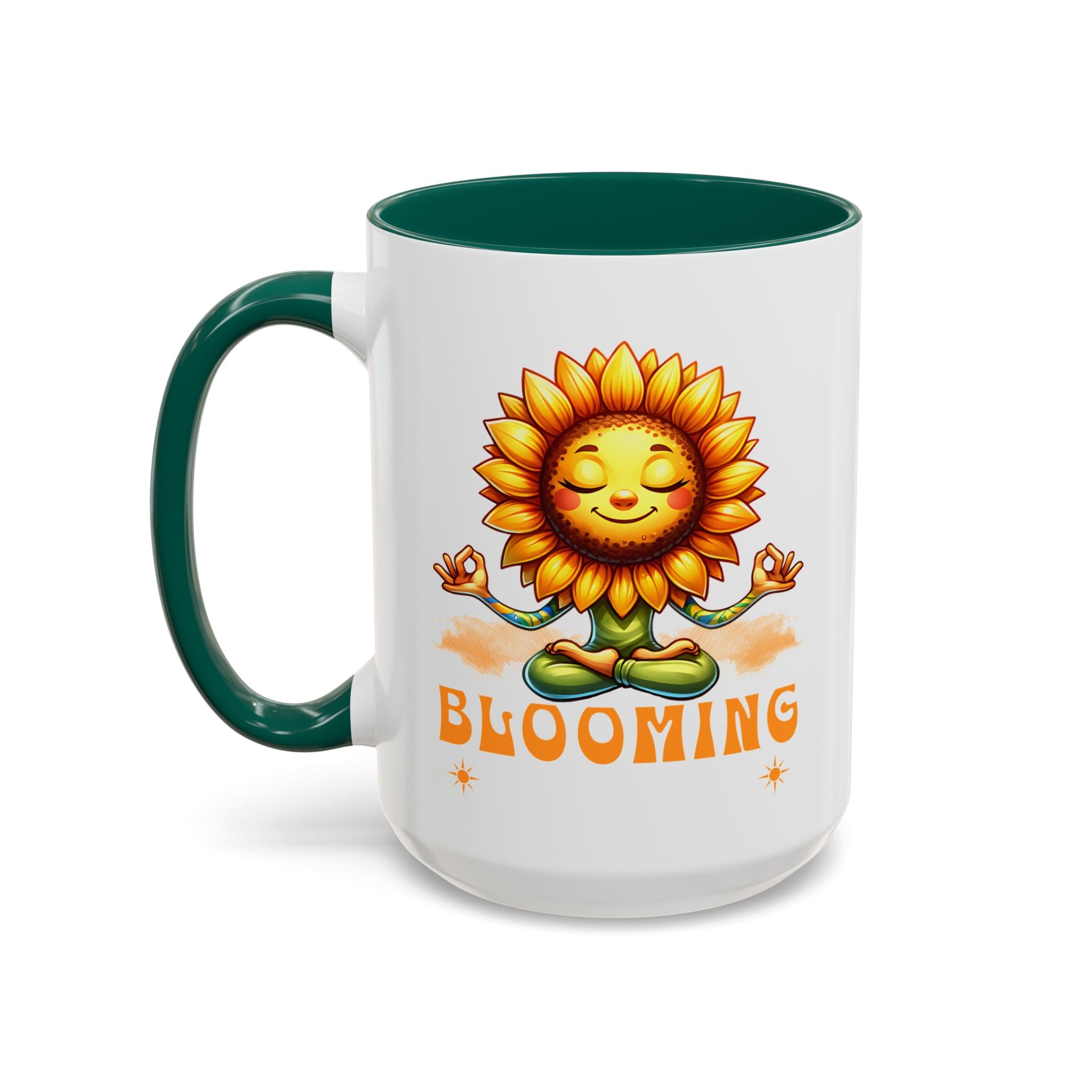 Blooming Sunflower Mug | Yoga Meditating Sunflower Ceramic Mug