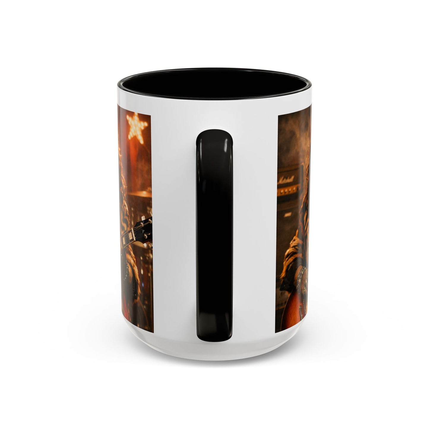 Rockstar Capybara with Guitar Mug | Color Accent Coffee Cup 11oz 15oz