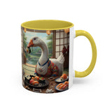 Goose with Sushi Mug | Japanese Tea Room Illustration