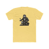 Biker Sloth Riding Motorcycle T-Shirt | Retro Monochrome Illustration
