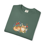 Orange Tabby Cat with Wildflowers T-Shirt | Floral Cat Tee