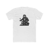 Biker Sloth Riding Motorcycle T-Shirt | Retro Monochrome Illustration