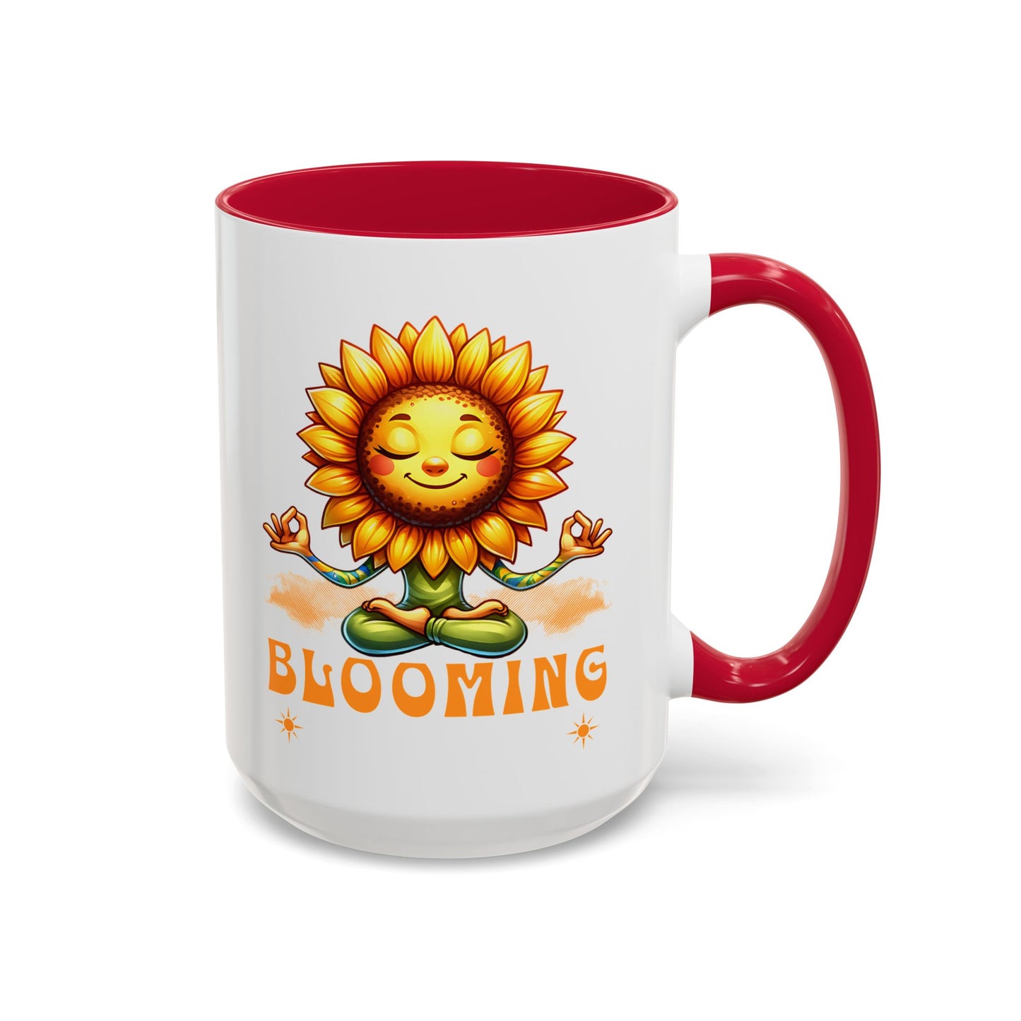 Blooming Sunflower Mug | Yoga Meditating Sunflower Ceramic Mug