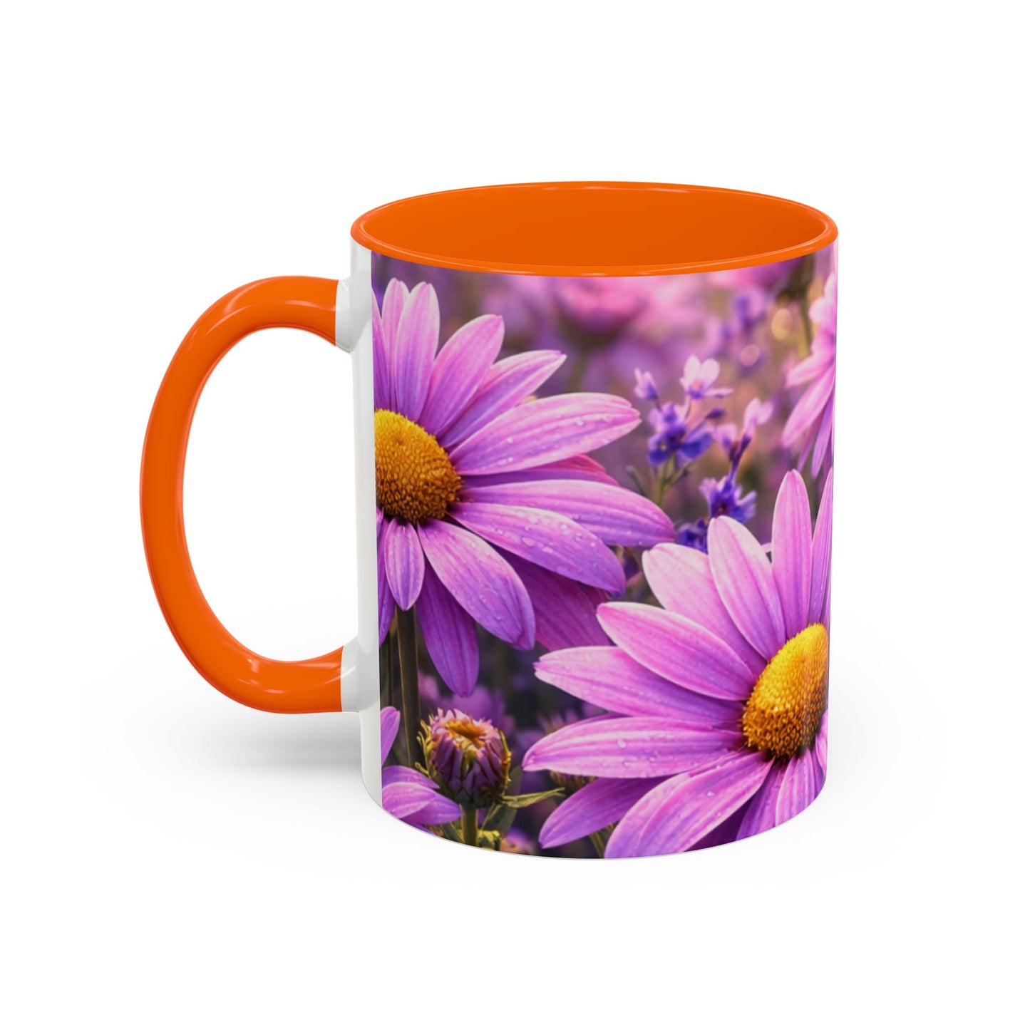 Purple Daisy Floral Mug | Accent Coffee Mug 11oz 15oz