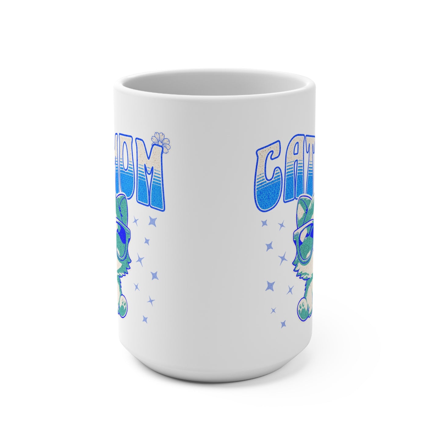 Cool Cat Mom Sunglasses Kitty Mug 15oz | Stars Kitten Pet Ceramic