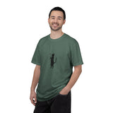 Black Cat Holding Flower T-Shirt | Minimal Cat Silhouette Tee