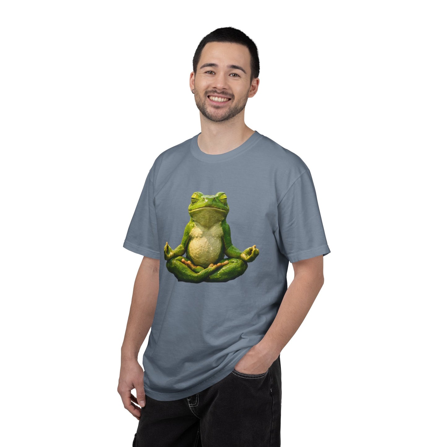 Meditating Frog T-shirt | Zen Yoga Frog Illustration, Relaxation Tee