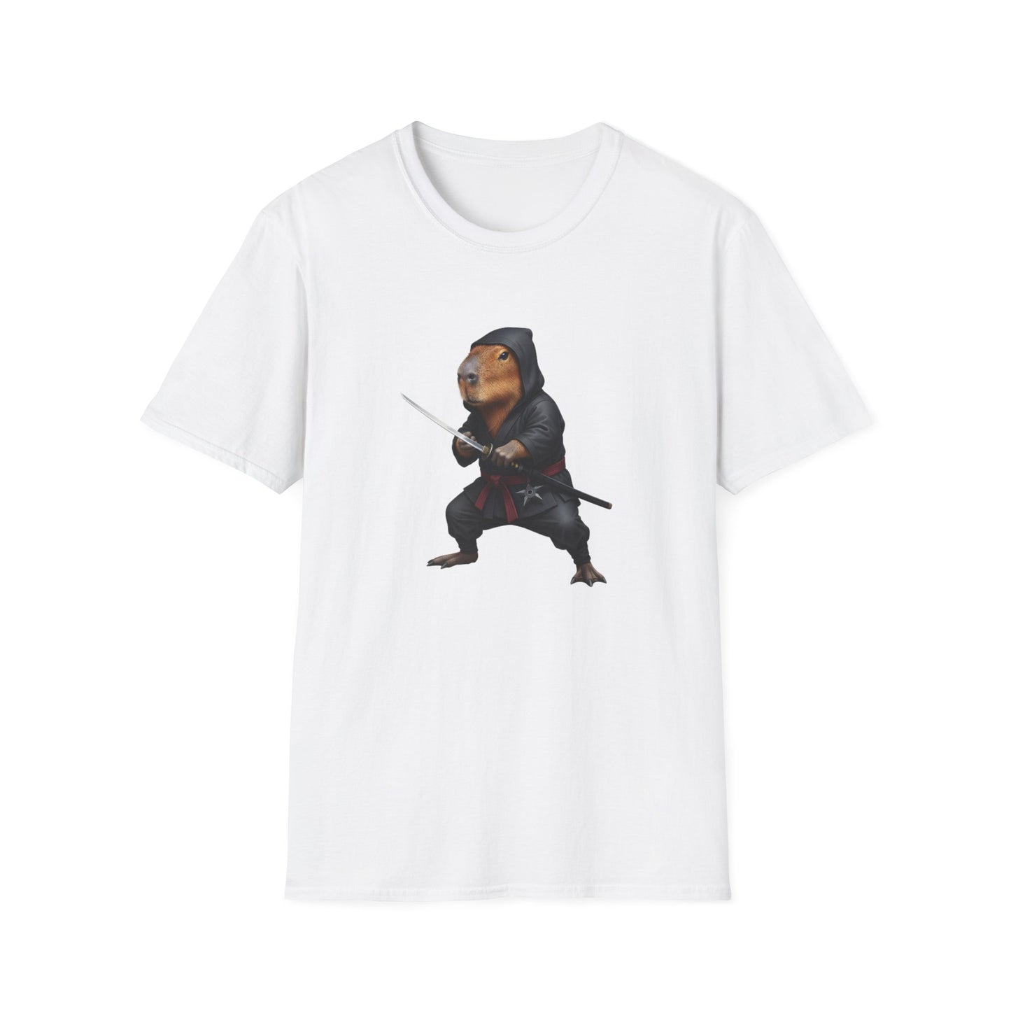 Stealthy Capybara Warrior T-Shirt | Zen Assassin Tactical Capy