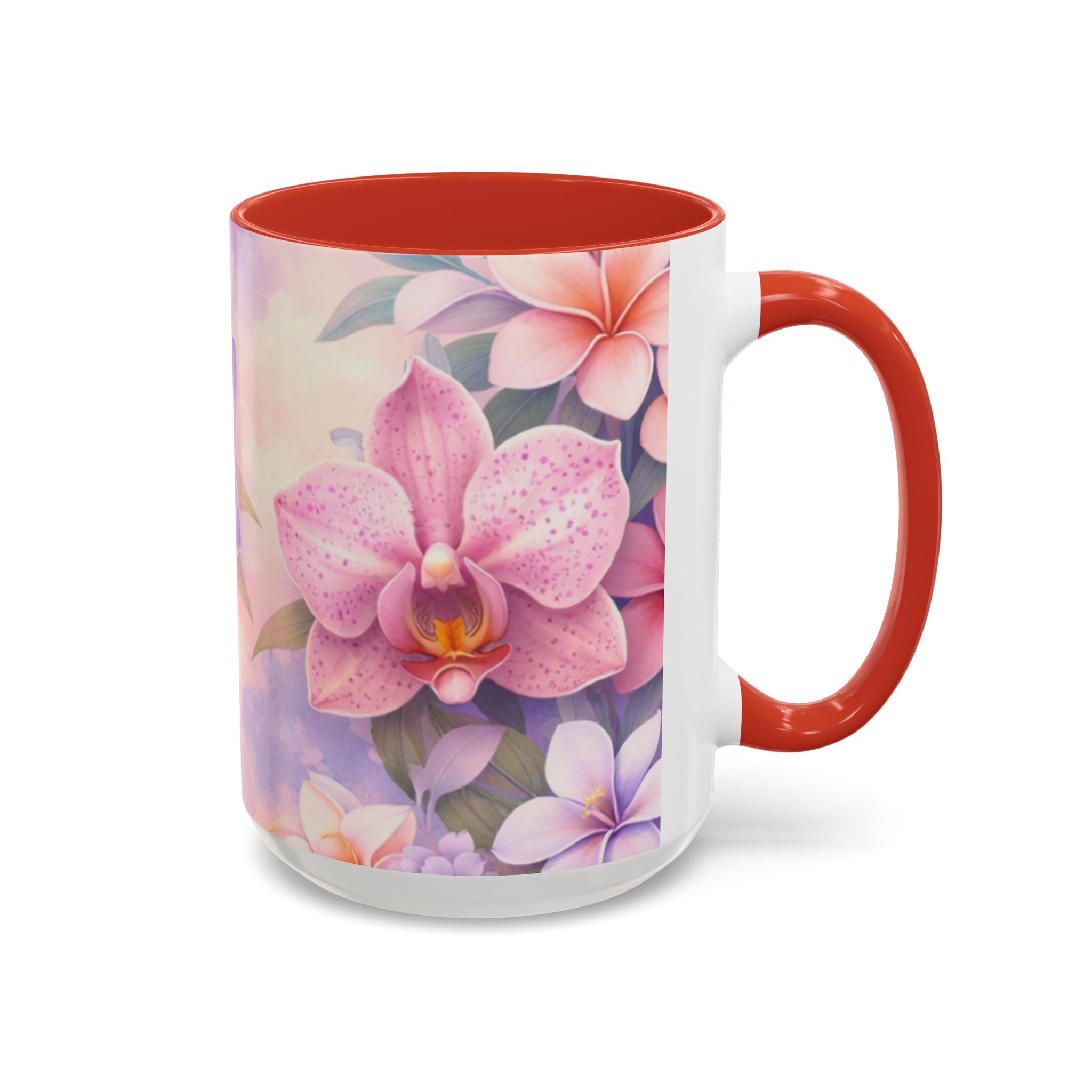 Tropical Orchid Floral Mug | Accent Coffee Mug 11oz 15oz