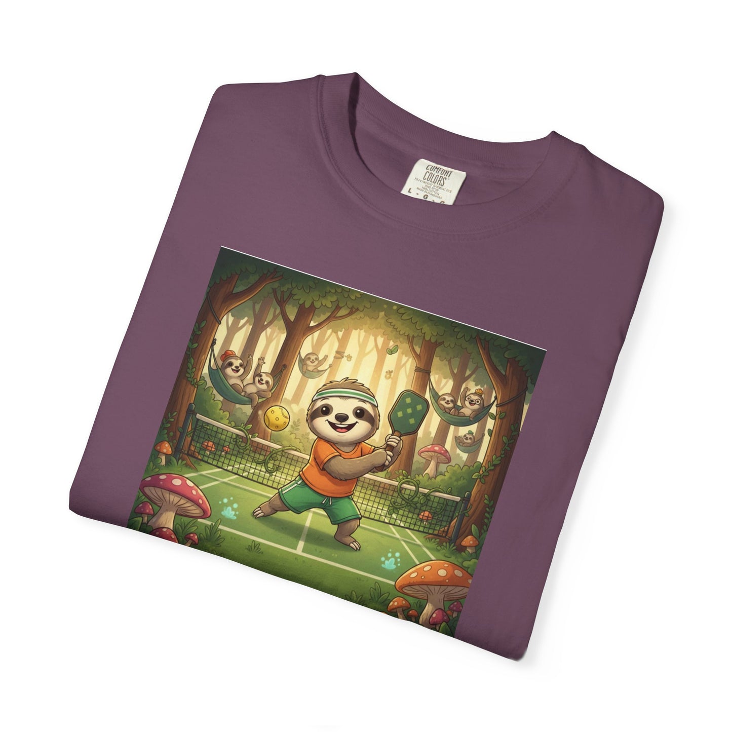 Sloth Pickleball Illustration T-shirt | Whimsical Forestcore Slow Living