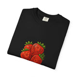 Strawberry Cluster T-shirt | Retro Floral Fruit Illustration