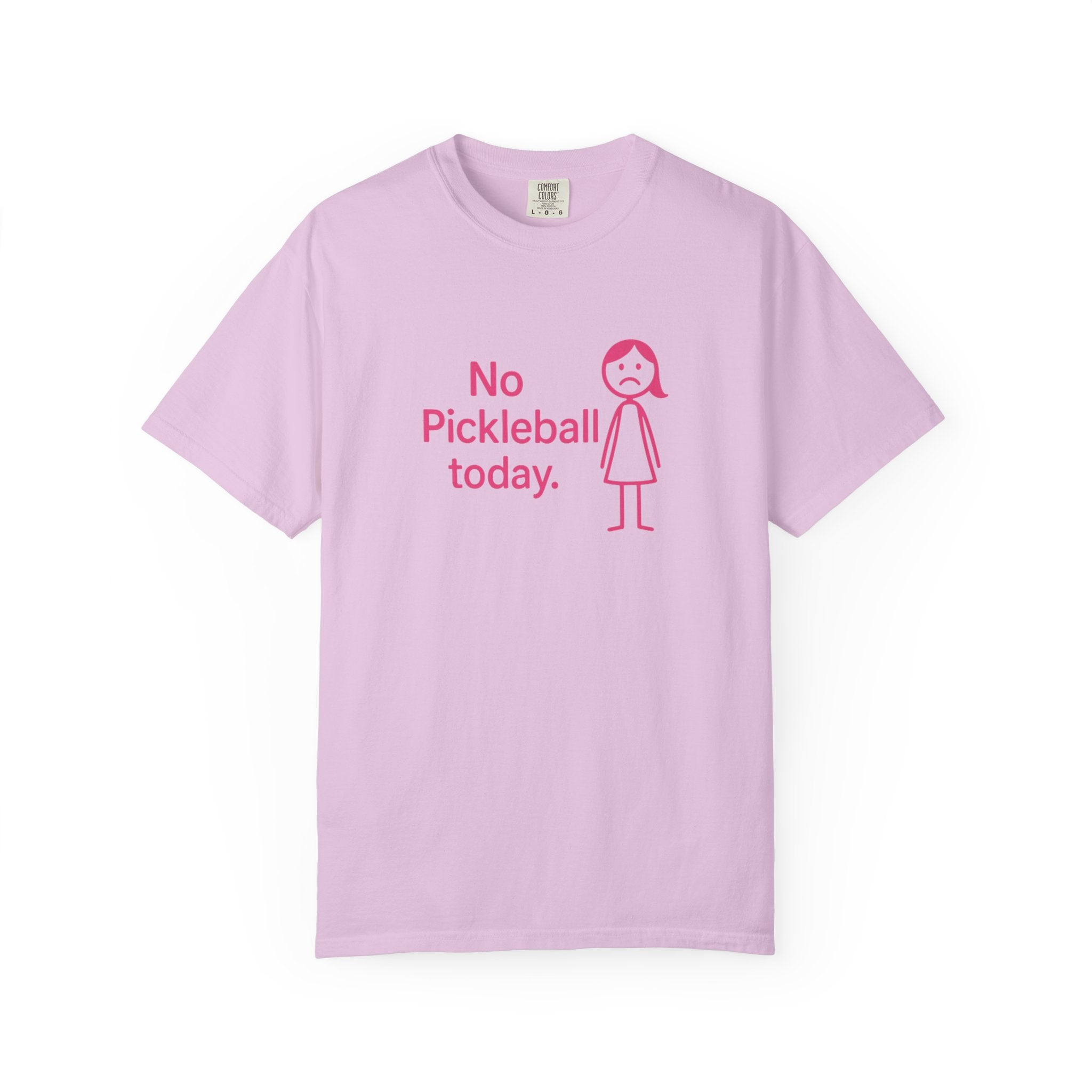 No Pickleball Today T-shirt | Funny Pickleball Saying, Pink Stick Figure Design