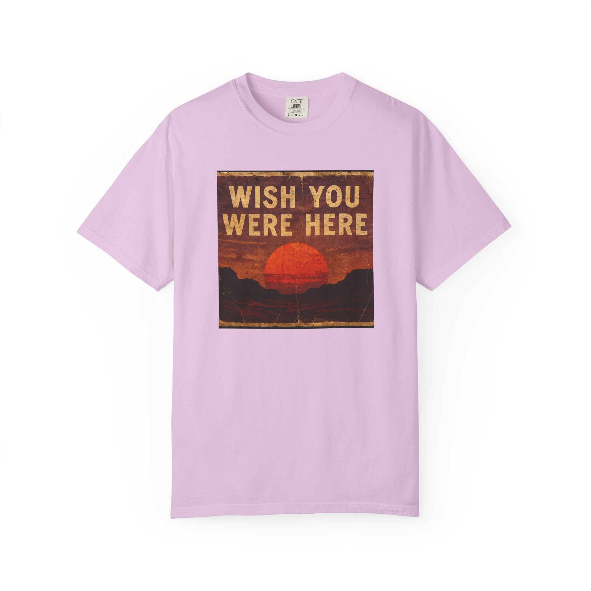 Wish You Were Here Sunset T-shirt | Vintage Sunset Graphic