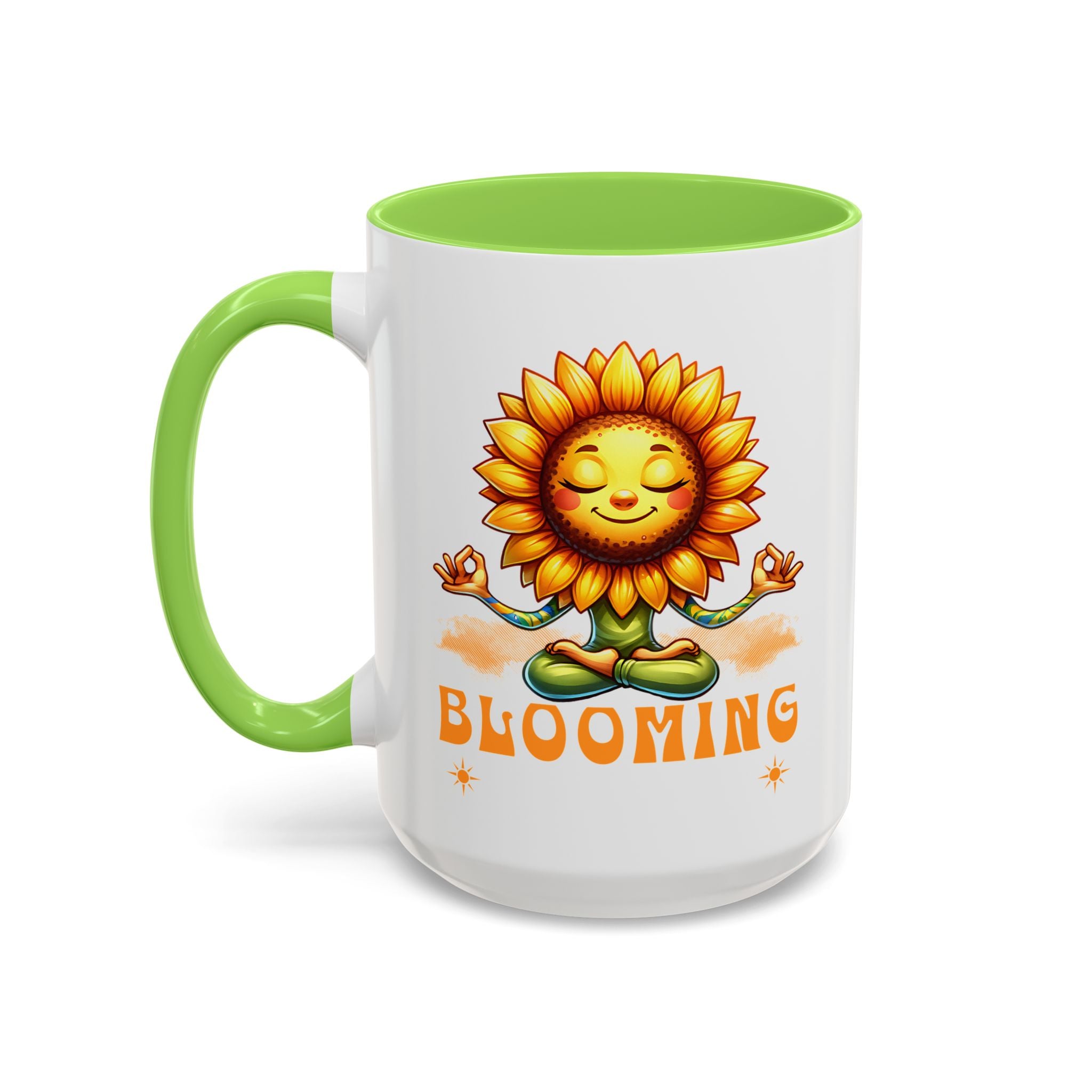 Blooming Sunflower Mug | Yoga Meditating Sunflower Ceramic Mug