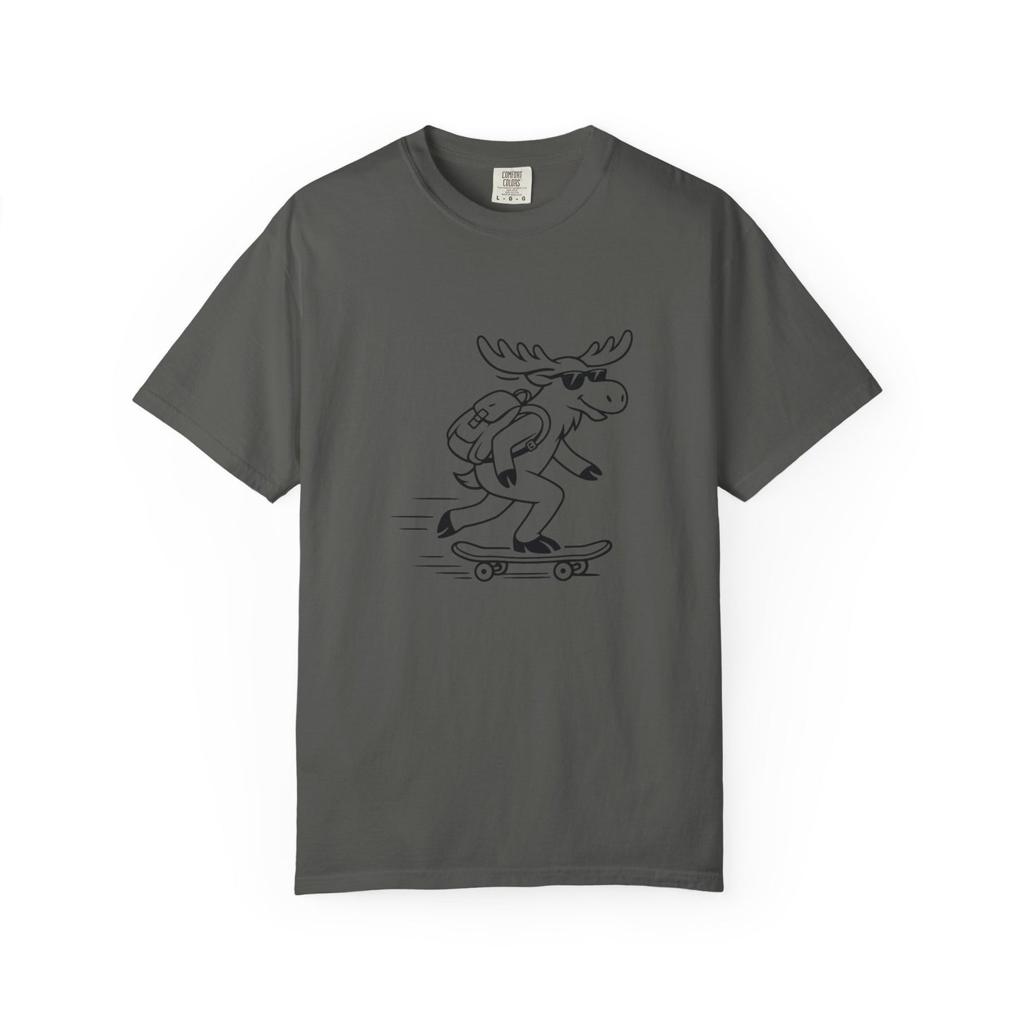Skateboarding Moose T-shirt | Skateboard Cartoon Graphic Tee