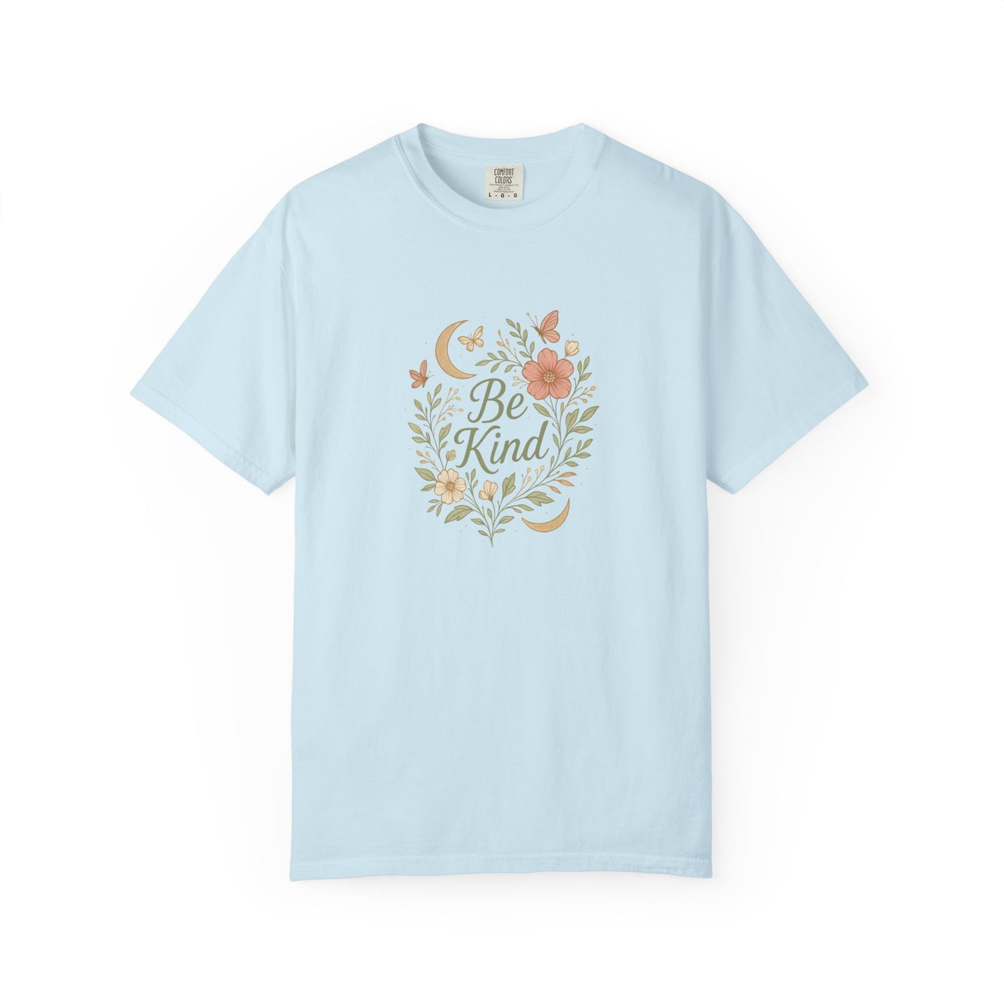 Be Kind Floral Wreath T-Shirt | Positive Quote, Boho Botanical Design