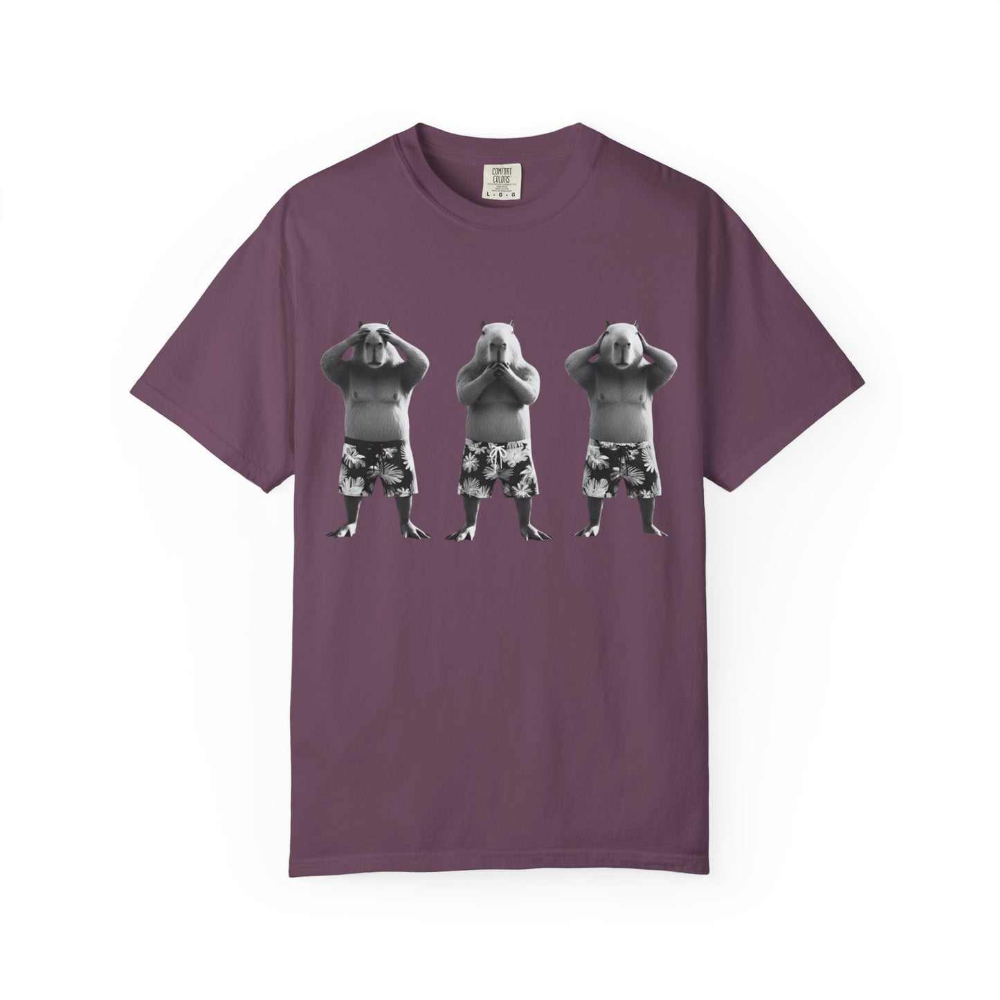 Capybara See No Evil Speak No Evil Hear No Evil T-shirt | Three Monkeys Graphic