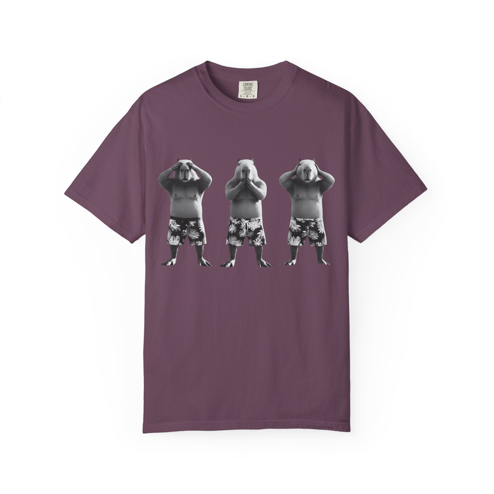 Capybara See No Evil Speak No Evil Hear No Evil T-shirt | Three Monkeys Graphic