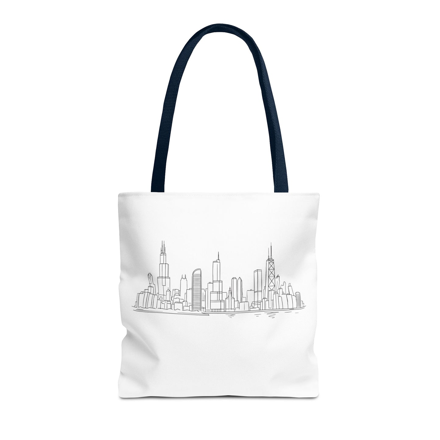 Chicago line art, City Skyline Tote Bag | Urban Skyline Illustration