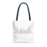 Chicago line art, City Skyline Tote Bag | Urban Skyline Illustration