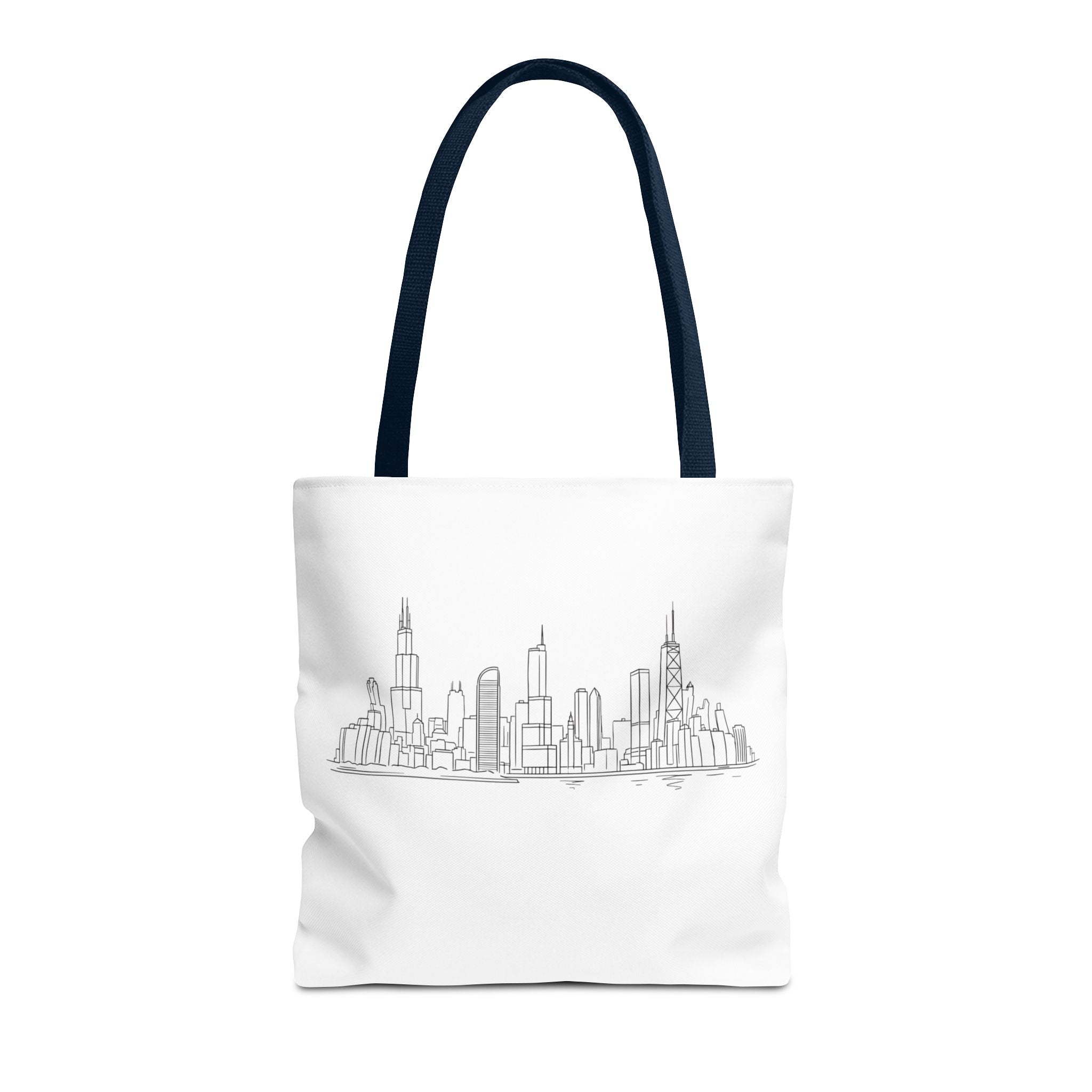 Chicago line art, City Skyline Tote Bag | Urban Skyline Illustration