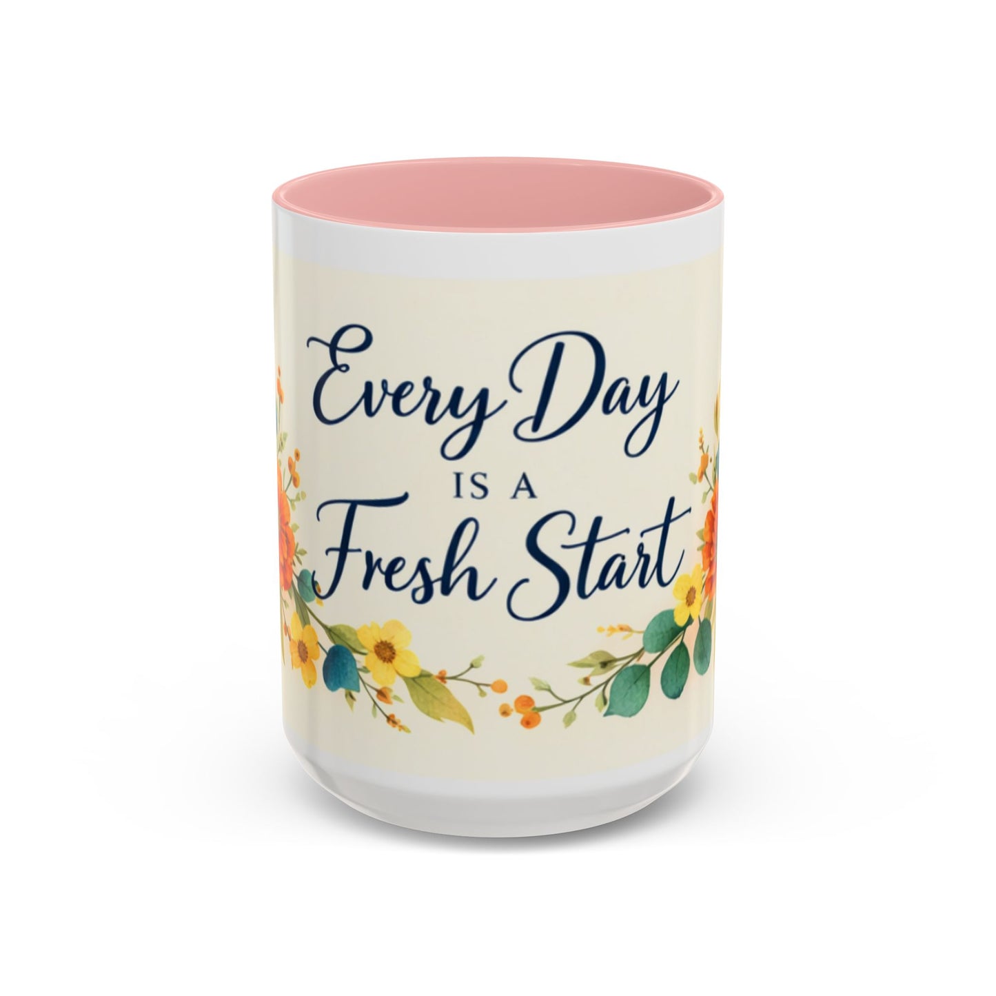 Every Day Is A Fresh Start mug | Floral sunflower coffee mug