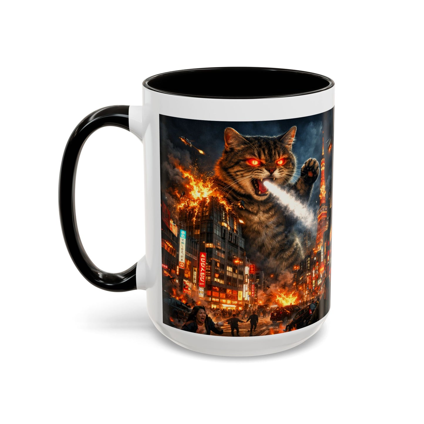 Catzilla Tokyo Cityscape Mug | Color Interior 11oz 15oz