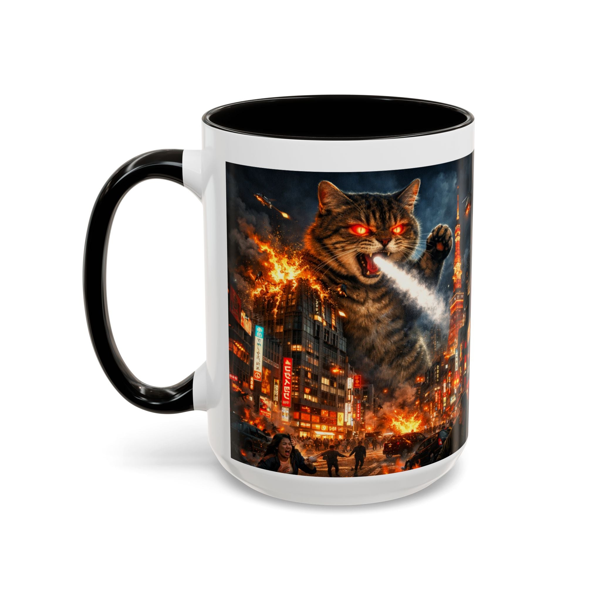 Catzilla Tokyo Cityscape Mug | Color Interior 11oz 15oz