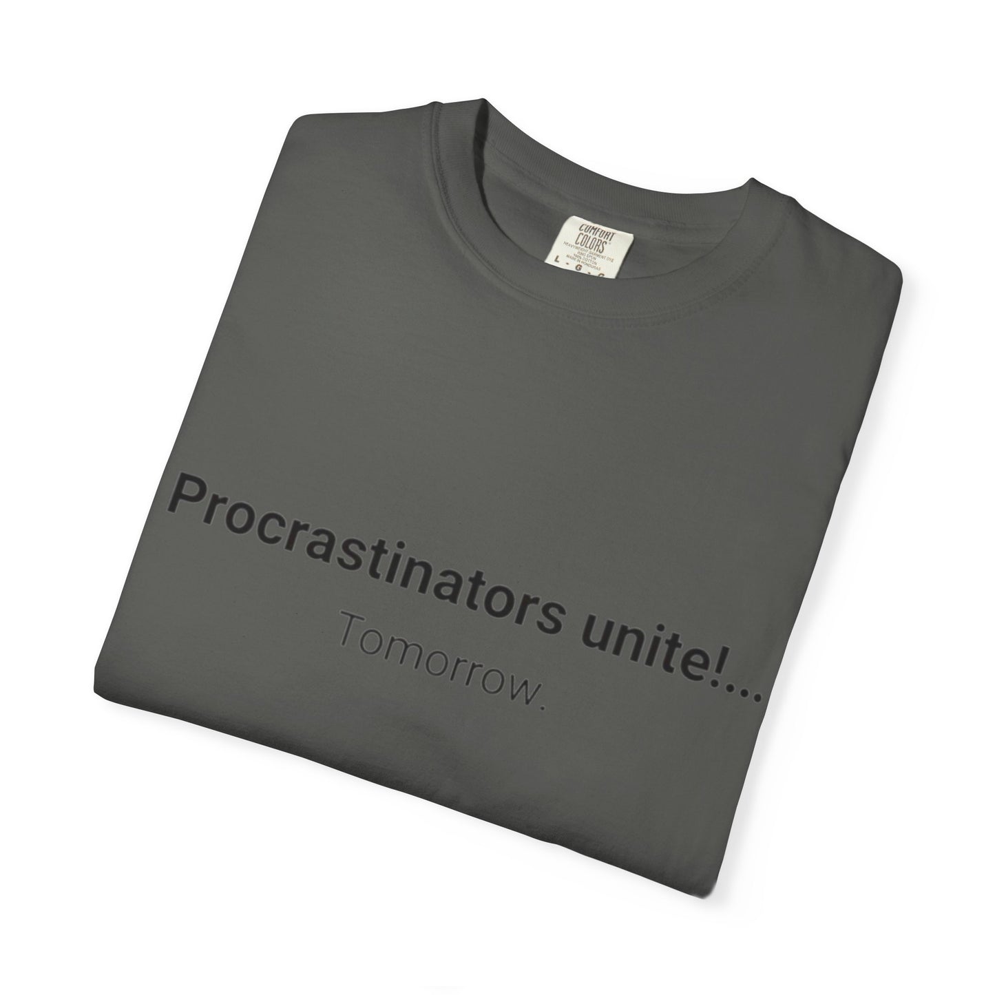 Procrastinators Unite... Tomorrow T-shirt | Funny Text Tee