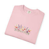Wildflower Meadow watercolor floral design T-shirt | botanical garden tee