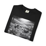 Pickleball Beagle Puppies T-shirt | Monochrome Dog Art