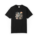 Coastal Seashells and Coral T-Shirt | Beach Wave Sunset Art