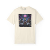 Feline Groove DJ Cat Illustration T-Shirt | Retro Neon Club Scene
