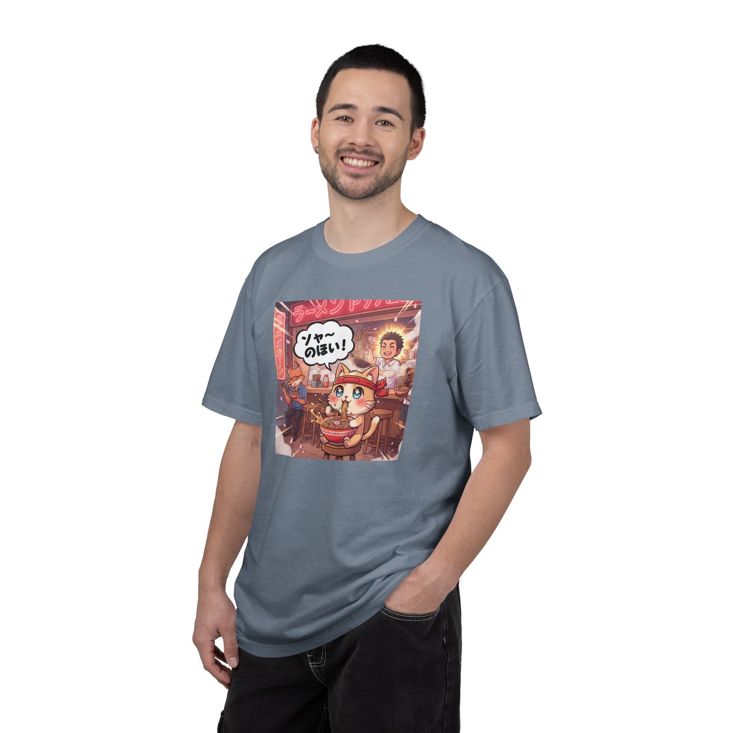 Kawaii Cat Ramen Shop T-Shirt | Anime Noodle Bar Illustration