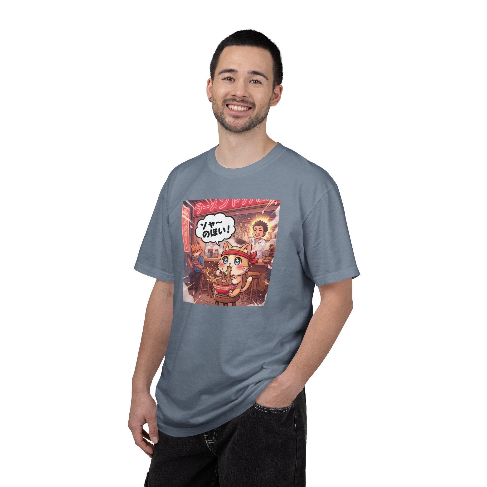 Kawaii Cat Ramen Shop T-Shirt | Anime Noodle Bar Illustration
