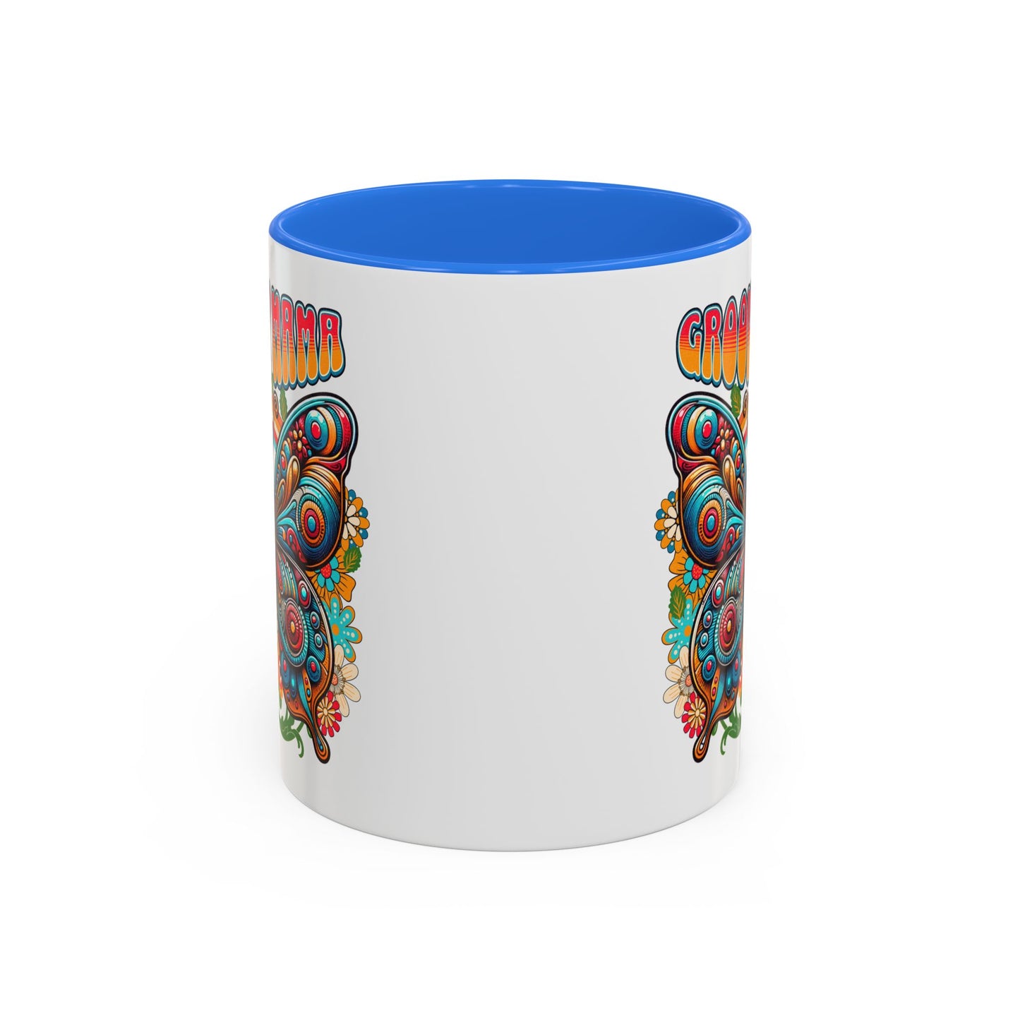 Groovy Mama Butterfly Mug | Retro Psychedelic Floral Design
