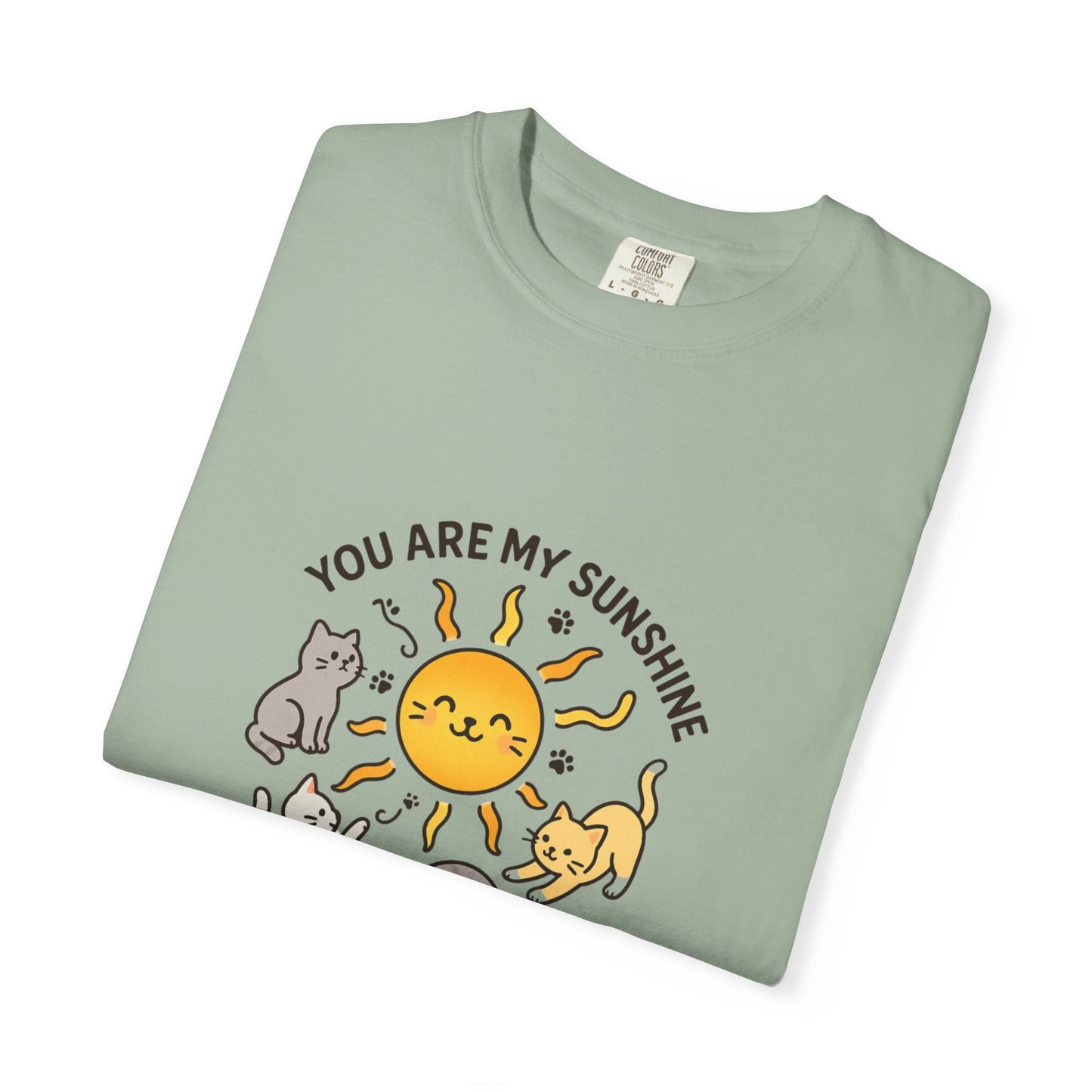 You Are My Sunshine Cat Illustration T-shirt | Cute Sun and Kittens