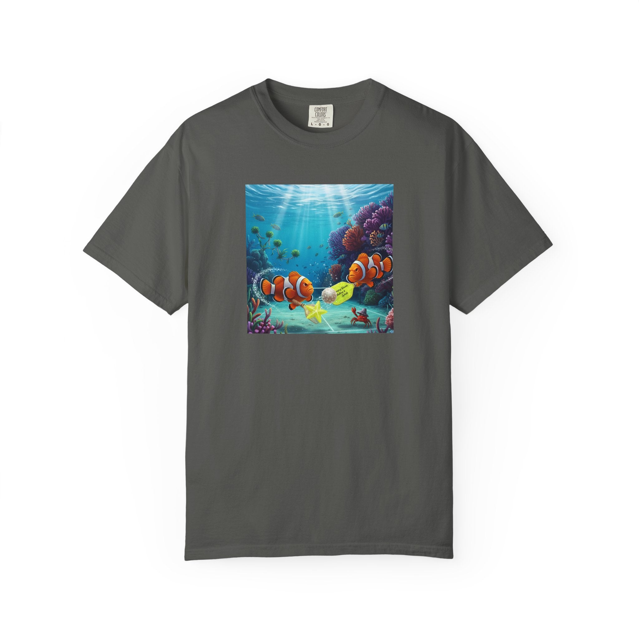Clownfish Reef Scene T-shirt | Underwater Coral Ocean Illustration