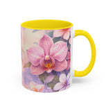 Tropical Orchid Floral Mug | Accent Coffee Mug 11oz 15oz