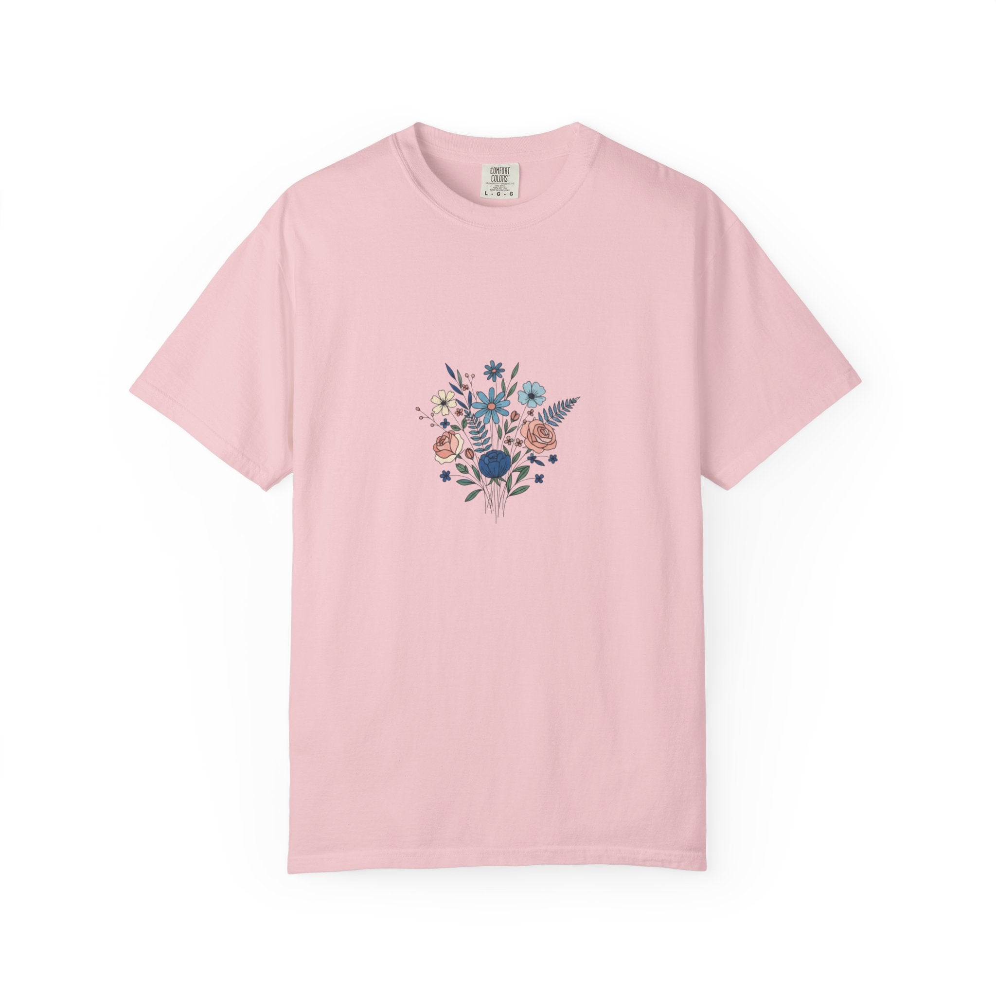 Wildflower Bouquet T-Shirt | Centered Floral Illustration, Daisies & Roses