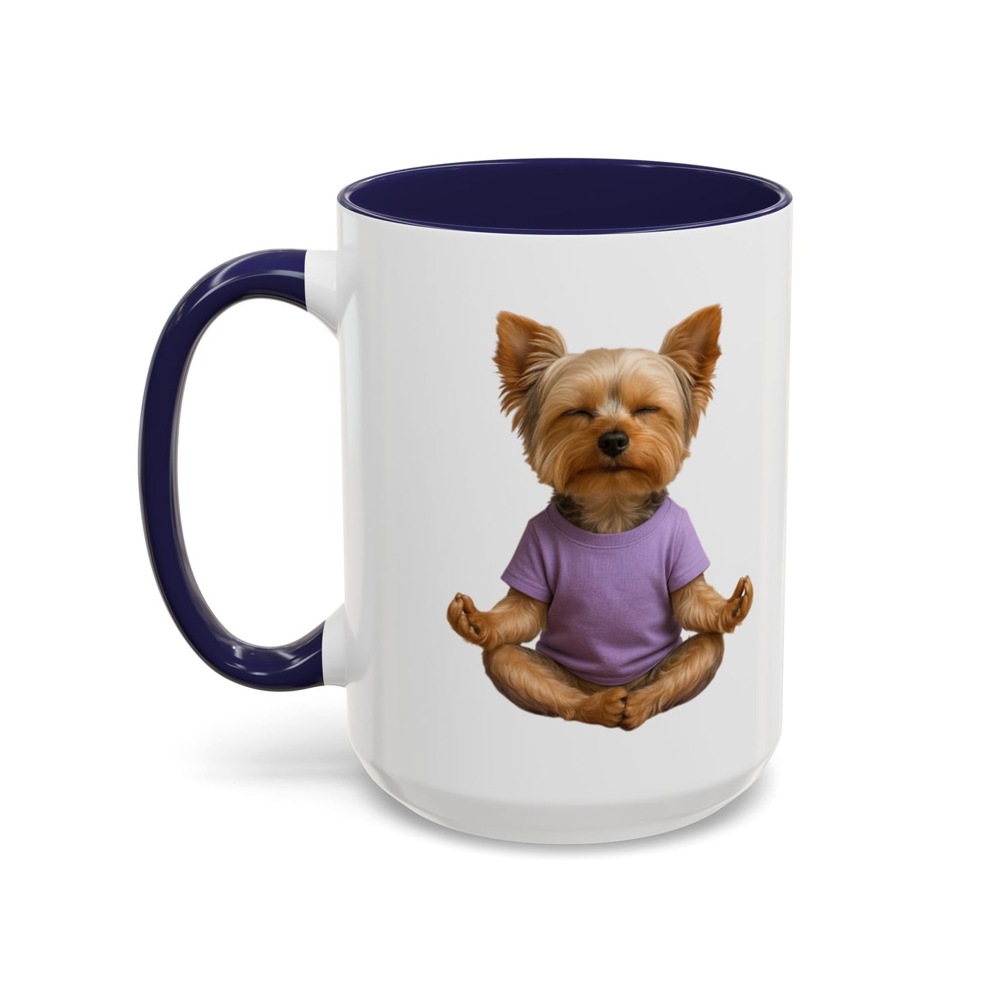 Meditating Yorkshire Terrier Mug | Accent Coffee Mug 11oz 15oz