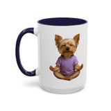 Meditating Yorkshire Terrier Mug | Accent Coffee Mug 11oz 15oz