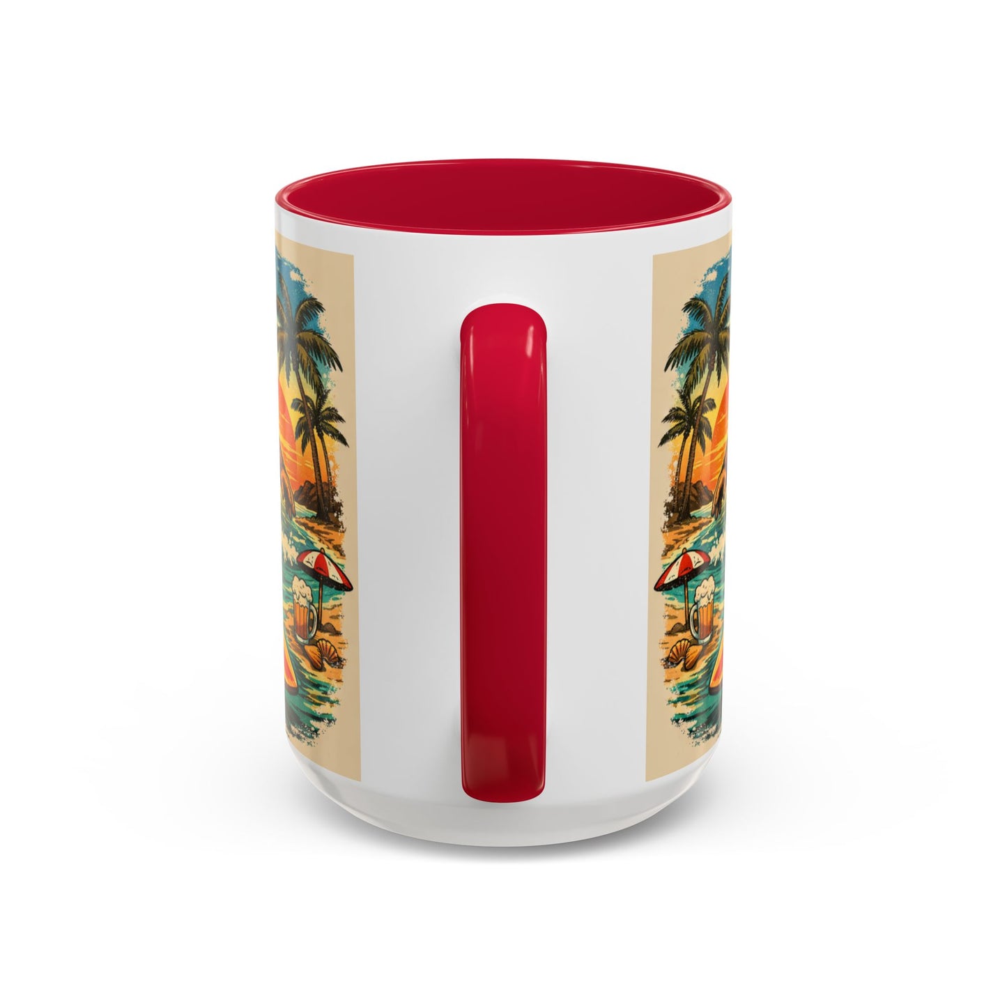 Surfing Bigfoot Mug | Retro Beach Sunset Bigfoot Wave Coffee Cup