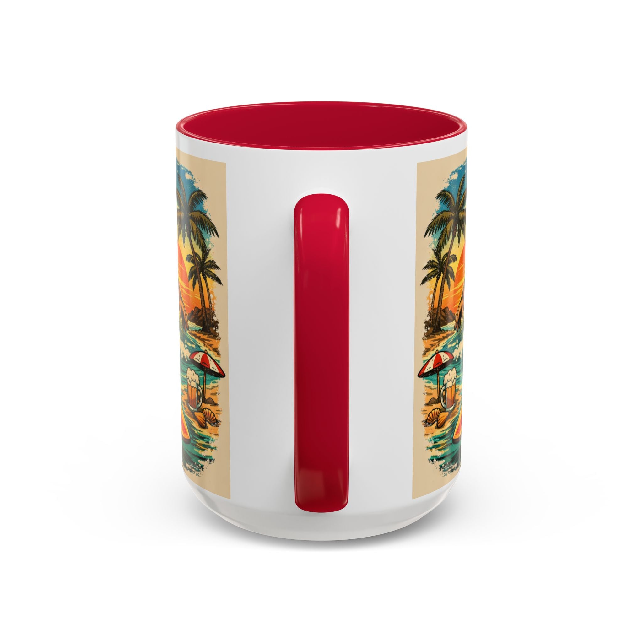 Surfing Bigfoot Mug | Retro Beach Sunset Bigfoot Wave Coffee Cup
