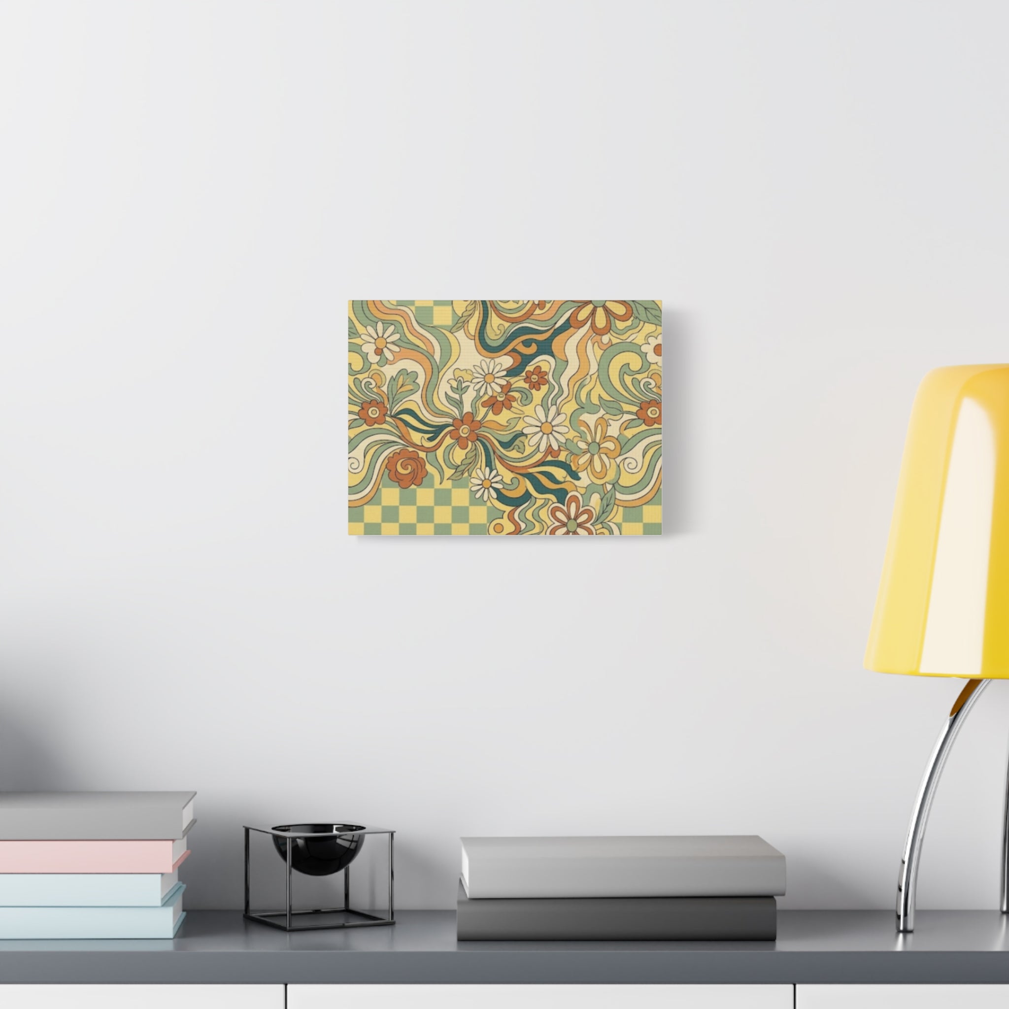 Retro Floral Swirl Matte Canvas