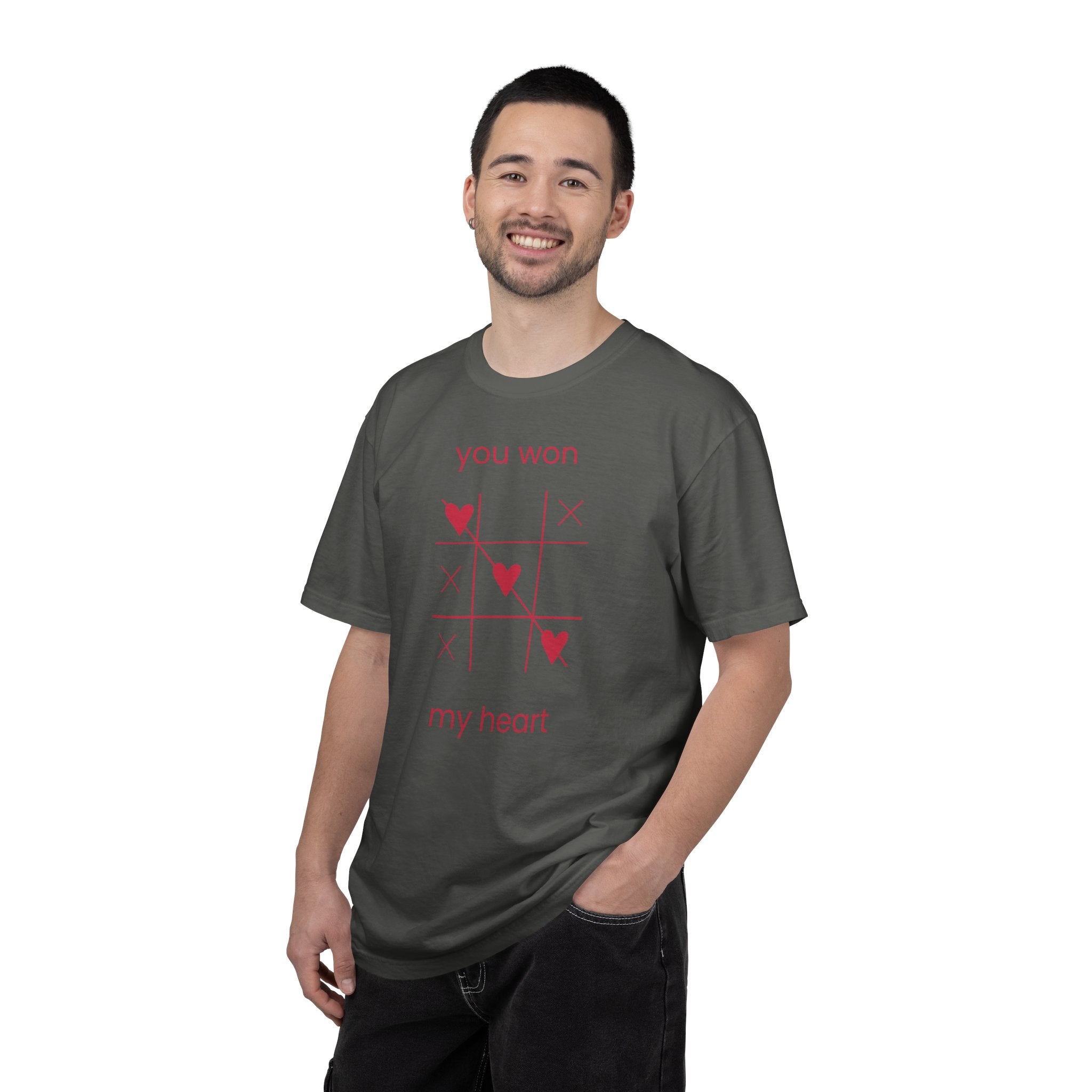 You Won My Heart tic tac toe T-shirt | Valentine heart game tee