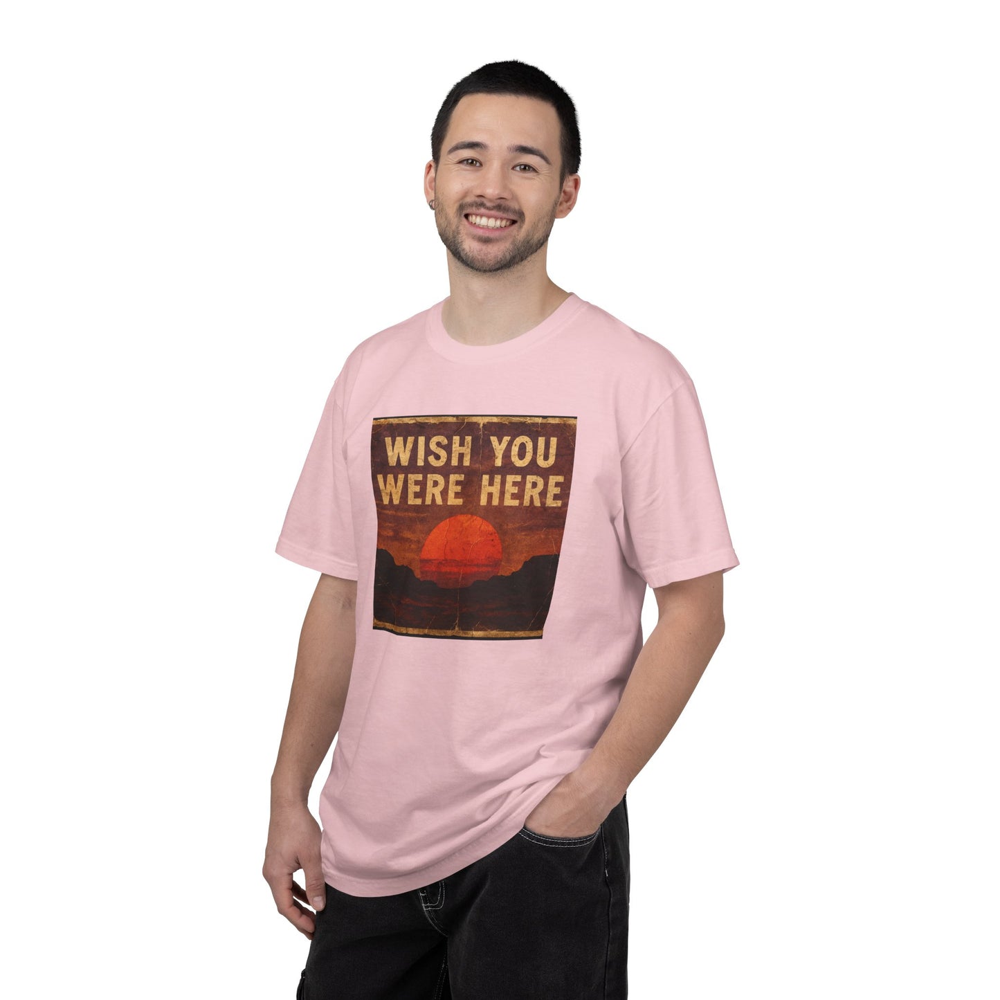 Wish You Were Here Sunset T-shirt | Vintage Sunset Graphic