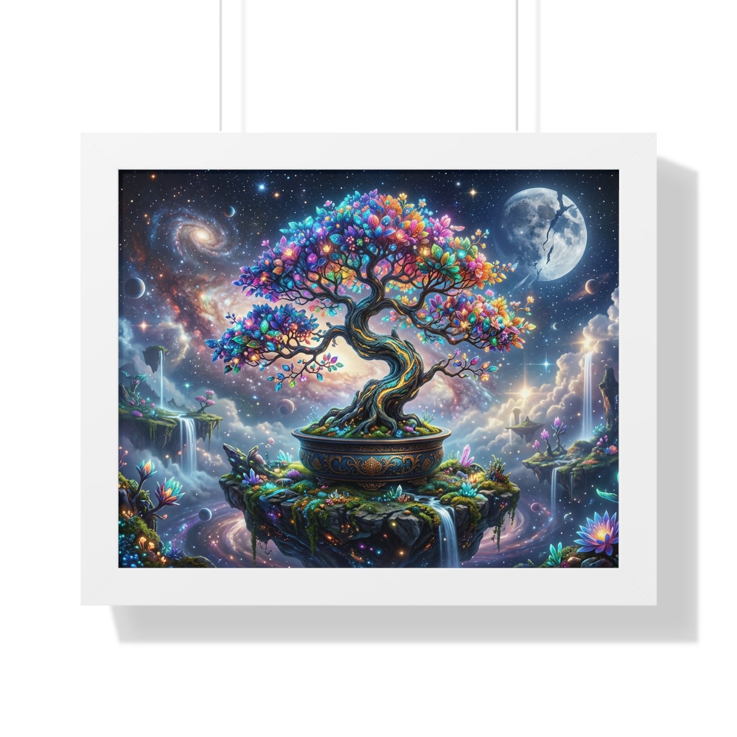 Cosmic Genesis Bonsai - Giclée Art Print on Canvas